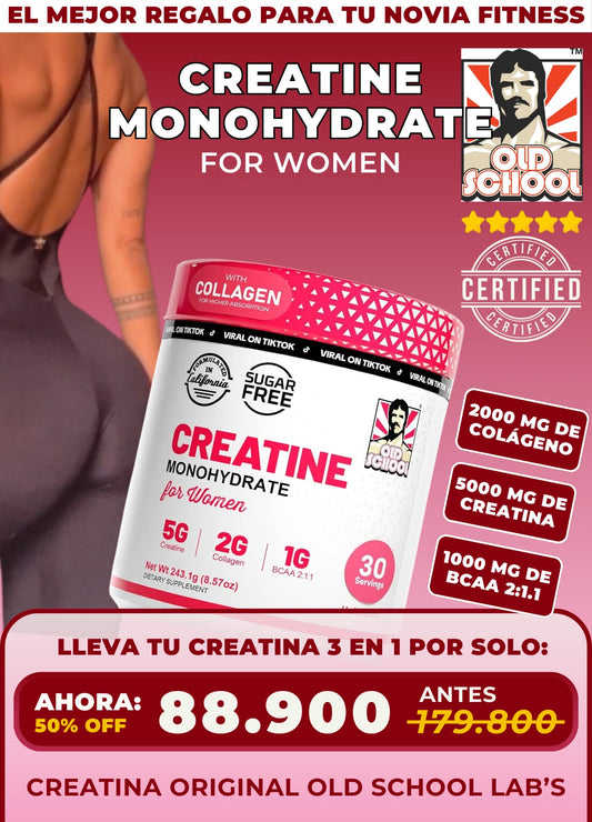 CREATINE MONOHYDRATE 5G + 2G COLAGENO + 1G BCAA - Old School Labs